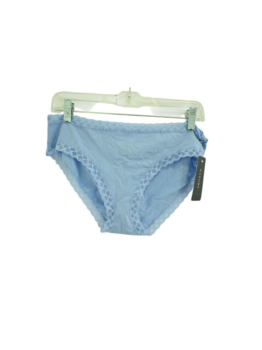 NWT Natori Bliss Girl Brief Sz XL Blue Iris 156058 Pima Cotton Lace Underwear